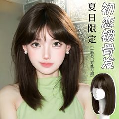 假发女锁骨发齐刘海中长发女气质全头套自然无痕女团齐肩头发