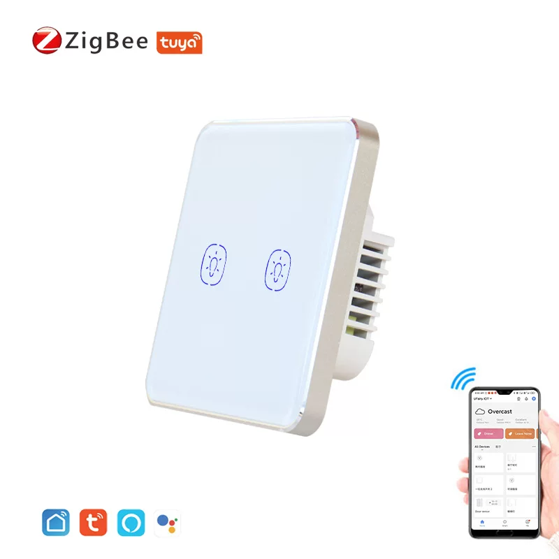 Tuya wifi zigbee touch switch remote control timing smart switch metal frame