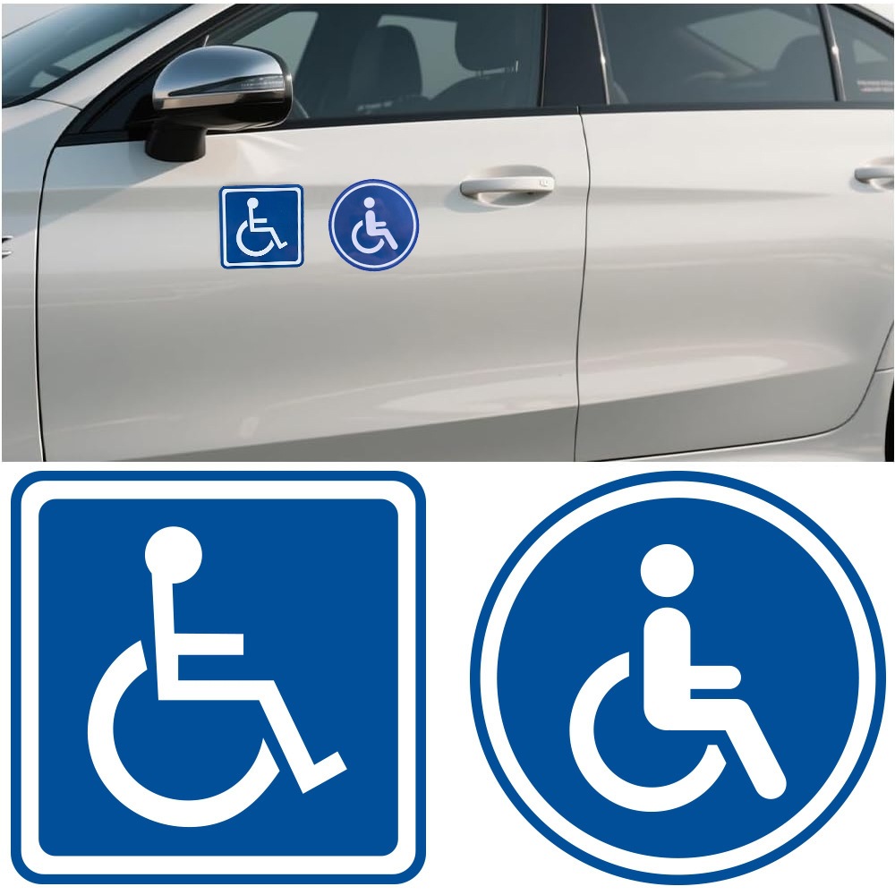 Comercio exterior transfronterizo para personas con discapacidad auto pegatinas silla de ruedas barreras señales de aviso cuerpo magnético pegatinas