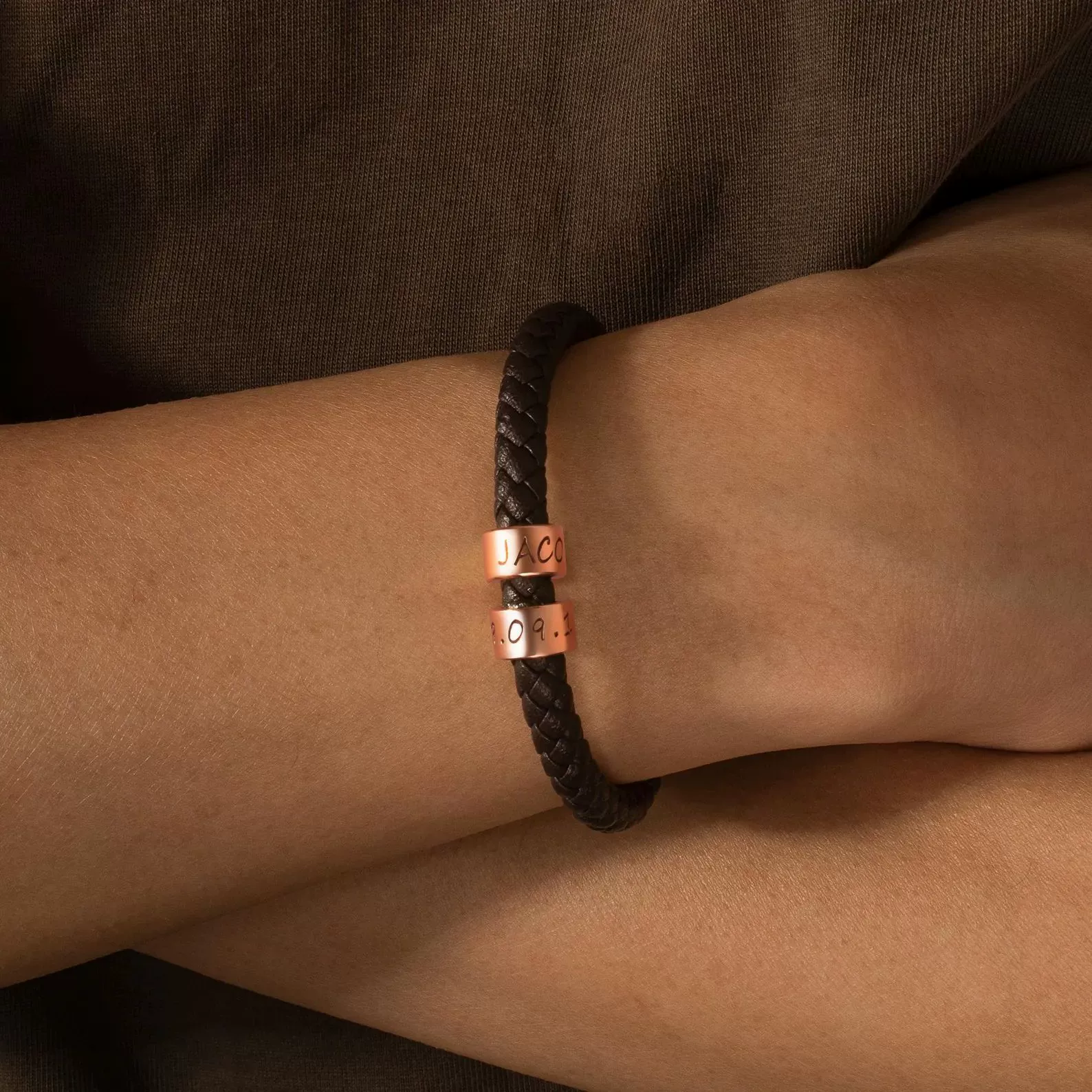 (Cross-border trading), men's black woven bracelet with letters, European style