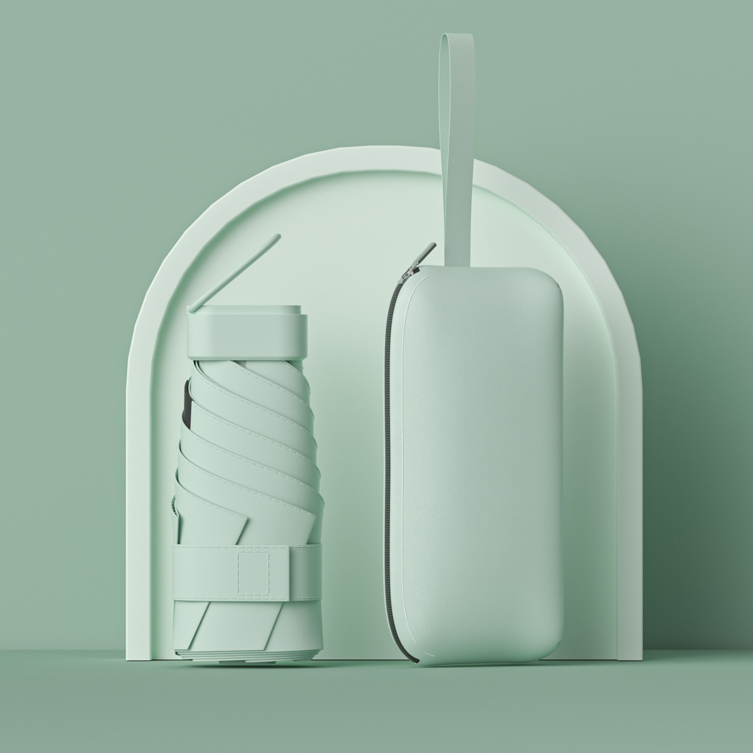 Protector solar creativo, vinilo, sombrilla, mini pequeño, seis paraguas, femenino, 40% de descuento, bolsa, sombrilla, lluvia y sombrilla de doble uso al por mayor