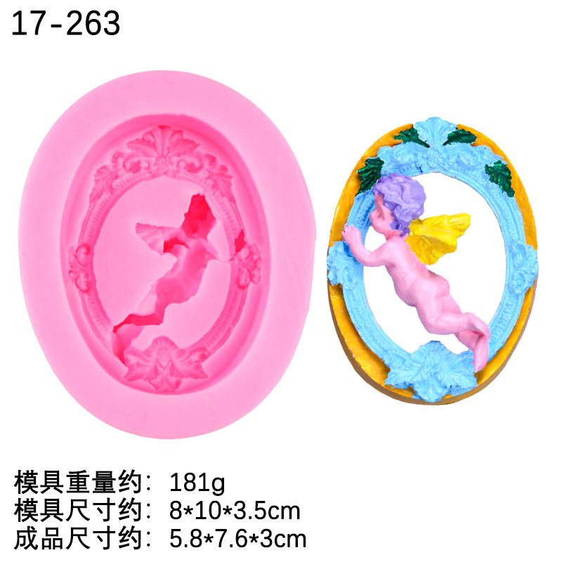 Ángel de la historieta bebé fondant molde silicona DIY chocolate mousse decorativo arcilla epoxi cerámica suave en stock lote