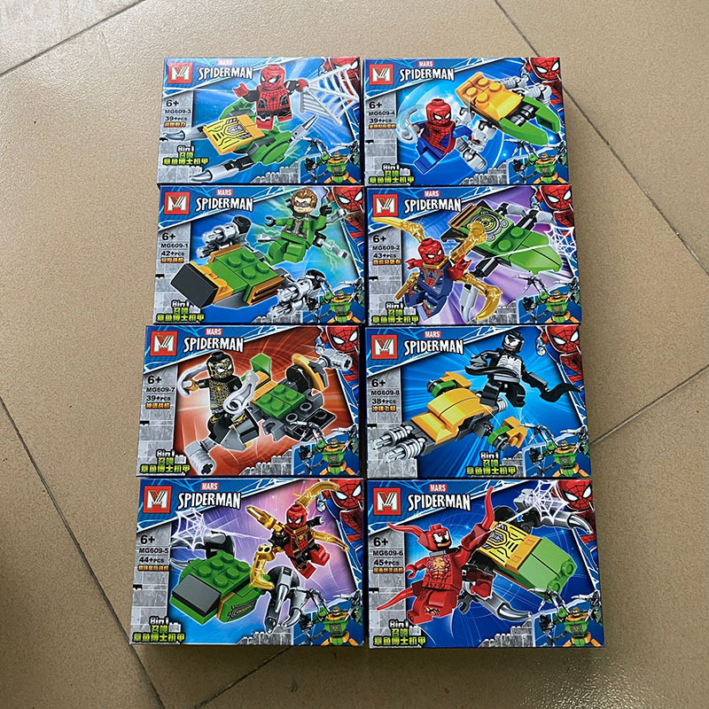 Cross-border 8-in -1 Dr. Octopus Building Blocks Assembled Toys Spider-Man Hero Southeast Asia Russia Wholesale 609