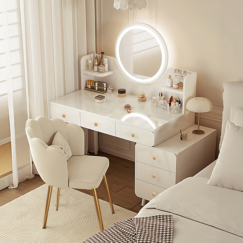 Dressing Table Bedroom Simple Modern Small Storage Cabinet Integrated Small Apartment Popular Ins Style Makeup Table Makeup Table