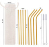 Metal handheld straw stainless steel, set, ecological milk tea, wholesale