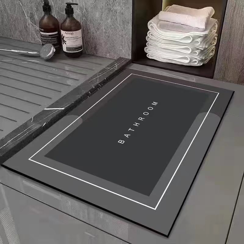Non-Slip Foot Mat at the Bathroom Door, Bathroom Water-Absorbing Quick-Drying Diatom Mud Floor Mat, Modern Minimalist Style Carpet