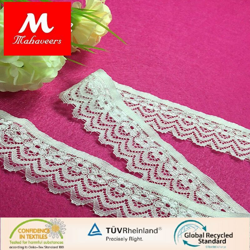 新款单边2.5CM波浪小花边 内衣装饰弹力蕾丝花边