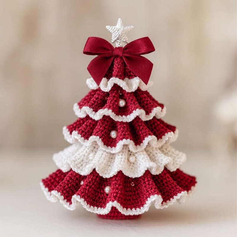跨境新品 Crochet Christmas Tree Kit DIY钩针圣诞树套件DIY|undefined