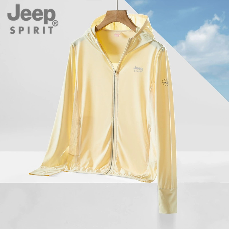 JEEP SPIRIT Шёлковая летняя ультратонкая дышащая одежда для мужчин и женщин, защита от УФ