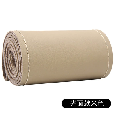 wheel cover leather hand sewing | Steering wheel cover - glossy-style-beige-38cm