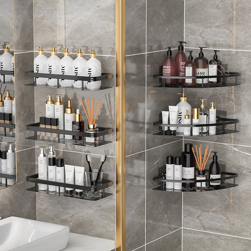Zhuoyi espacio de aluminio rack de almacenamiento de baño Baño Punch-libre pasta de almacenamiento rack de fábrica directa de aleación de aluminio trípode