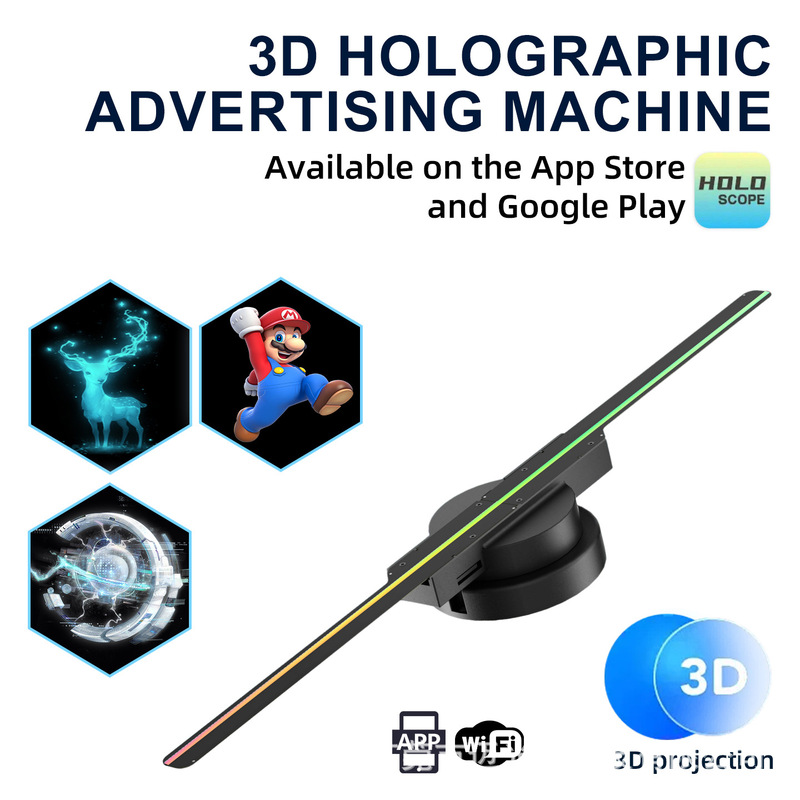 Holographic Fan Advertising Machine, Naked-Eye 3D Stereoscopic Projector, Rotating Imaging Led, Cross-Border Hot-Selling Ultra-Clear Display Screen Holographic Fan Advertising Machine, Naked-Eye 3D Stereoscopic Projector, Rotating Imaging Led, Cross-Border Hot-Selling Ultra-Clear Display Screen