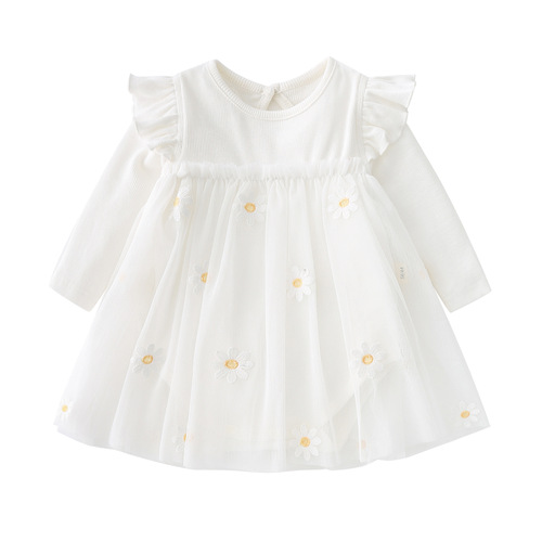  Autumn New Baby Skirt Daisy Gauze Skirt Korean Style Super Cute Princess Skirt Newborn Baby Skirt Dress