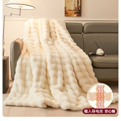 Mantras de peluche de conejo invierno engrosado mantas de siesta de oficina mantas de lana de coral mantas de sofá de estudiantes