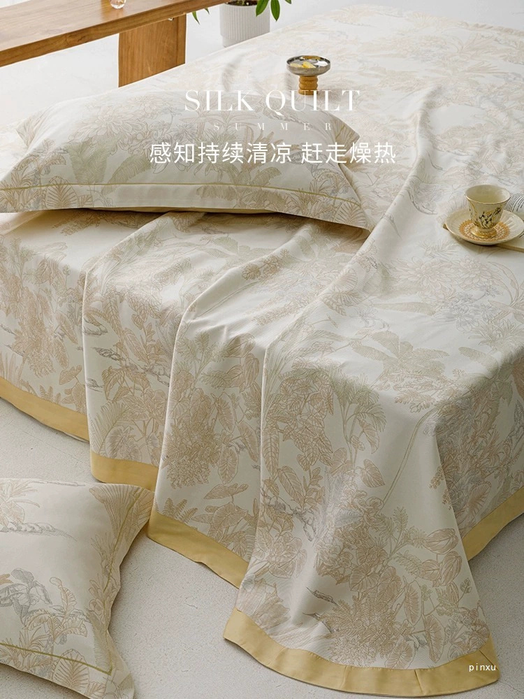 Mat, summer set, silk sheet for home use, 3 piece set, washable