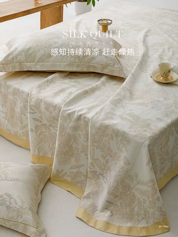 Mat, summer set, silk sheet for home use, 3 piece set, washable