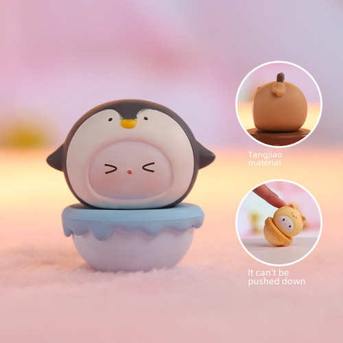 Tumbling doll ornament, Children's Day gift, office decoration, resin figurine desktop cute small ornament, creative