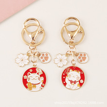 可愛卡通貓咪合金滴油鑰匙扣掛件創意小貓爪金屬配件耳機套包裝飾