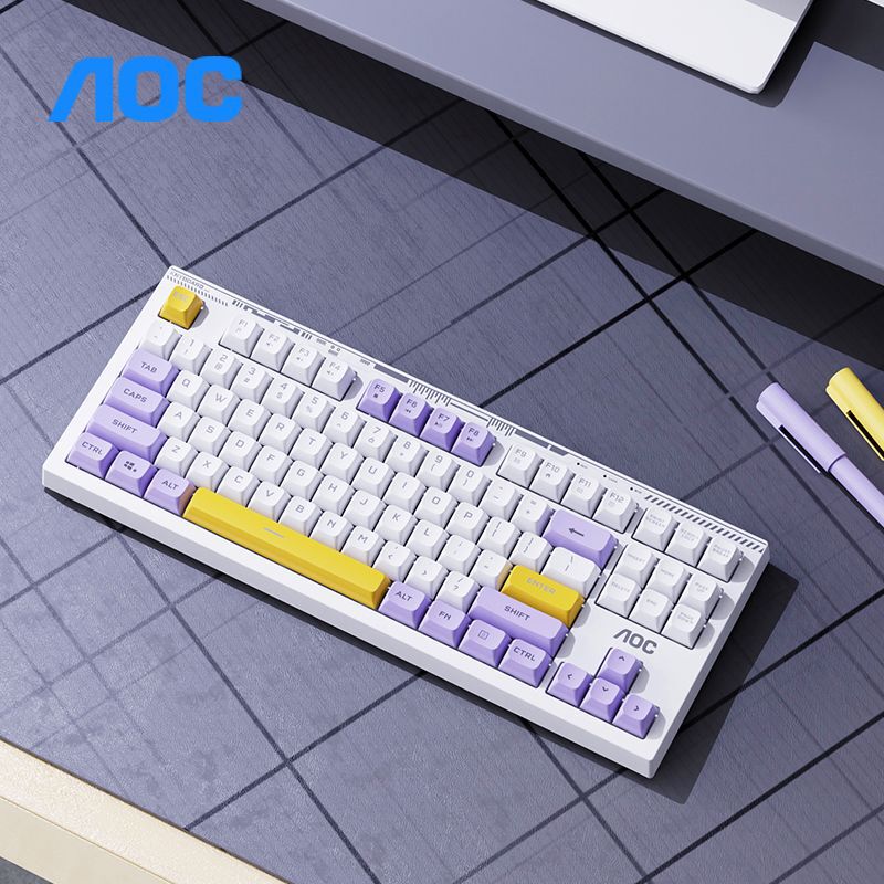 AOC冠捷gk 168色合わせゲームキーボード機械手触り静音電ゲームオフィス有線キーボード87キー|undefined