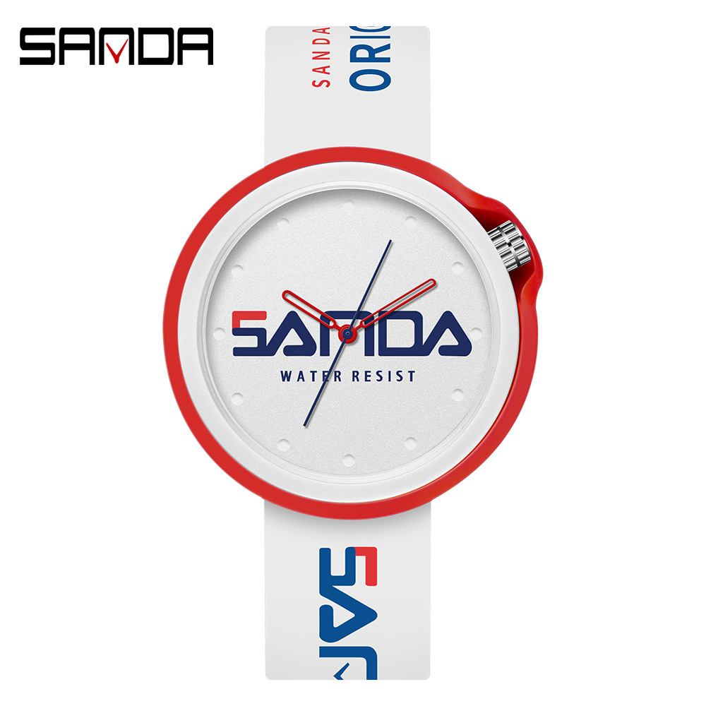 SANDA 3200 nuevo movimiento de cuarzo Correa silicona simple casual deportes al aire libre reloj estudiante