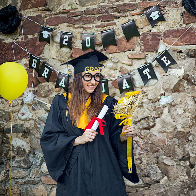Nueva temporada de graduación de oro negro decoración gafas de fotografía gafas accesorios de fotografía fiesta de graduación regales divertidos