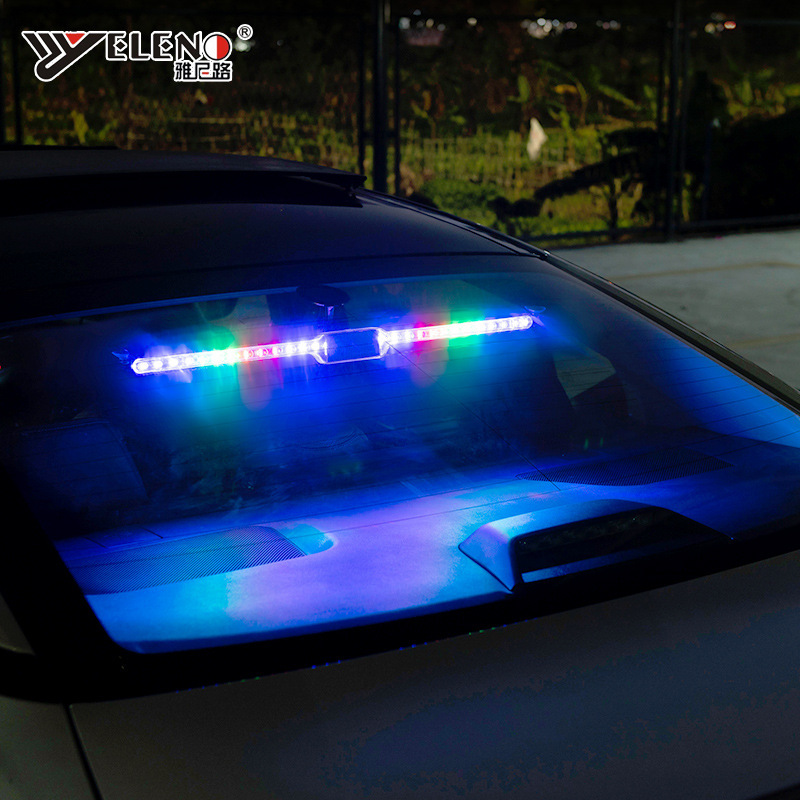 Inventario largo Ranger lámpara de advertencia solar de automóviles antichoque explosión lámpara intermitente LED decoración 60CM control remoto
