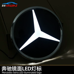 Mercedes-Benz A B C E S GLC GLE GLK ML seriyası üçün işıqlı güzgü loqosu