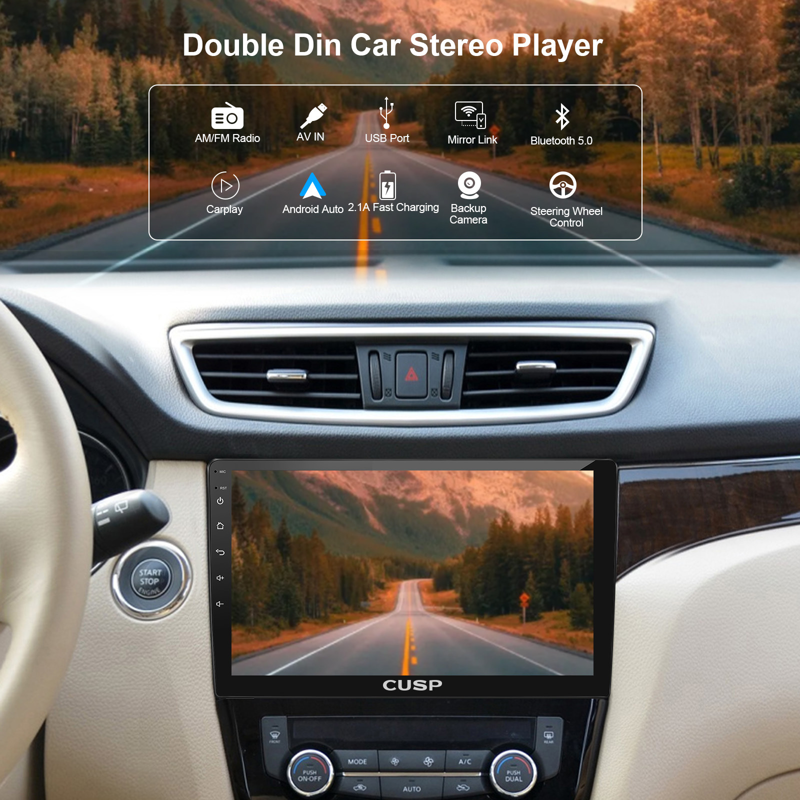 Car Navigation CarPlay 9-inch Screen Android Universal Smart Display