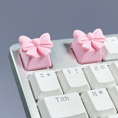 個性クロスボーダーオリジナル樹脂かわいい蝶結びキーキャップ十字軸機械キーボードキーキャップシングルピンク