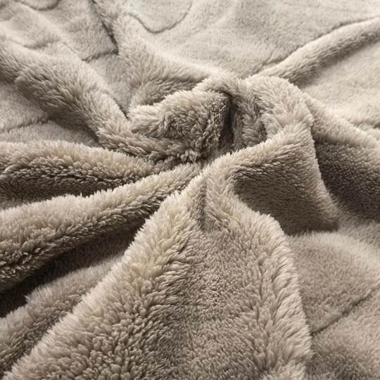 Wholesale warm polyester soft velvet double-sided jacquard sherpa fabric home textile bedding fabric