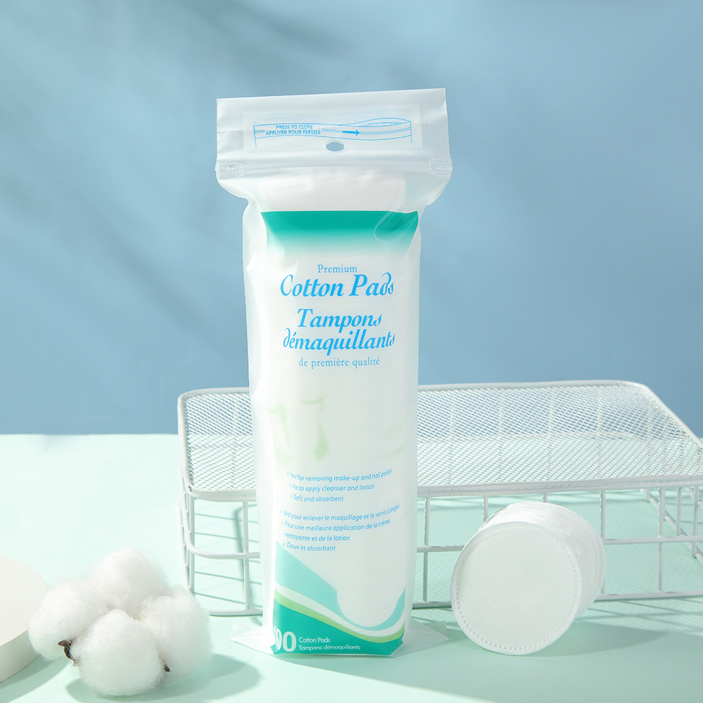 100 piezas de algodón no tejido de agujero de alfiler cerrado de bordes de algodón de limpieza de la piel