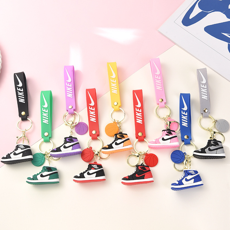 Creative AJ Shoes Keychain Nike Leather Key Chain Three-dimensional Personality Doll Hanging Couple Bag Jewelry Spot