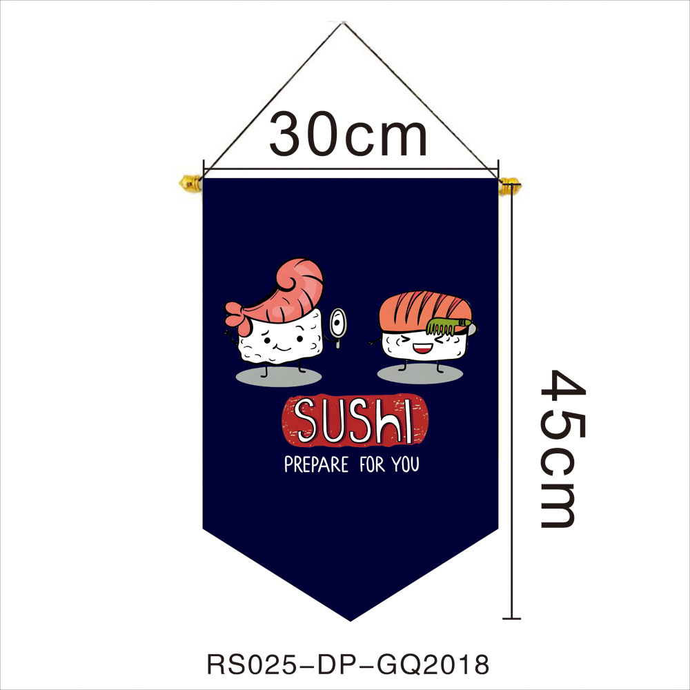 Transfronterizo nuevo estilo japonés colgar bandera de tela Oxford colgar 30 * 45cm Izuo tienda de materiales y bandera de decoración de viento