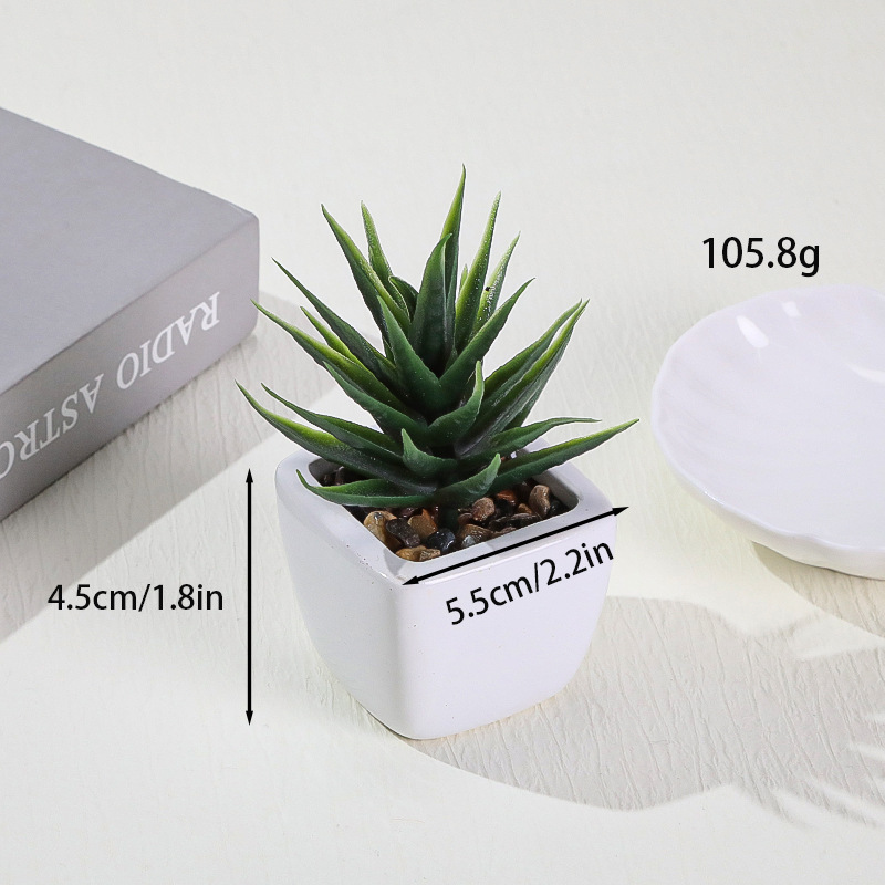 Simulación transfronteriza de porcelana floc de macetas pequeñas macetas verdes de mesa decoración ornamentos artesanías bonsai spot directo