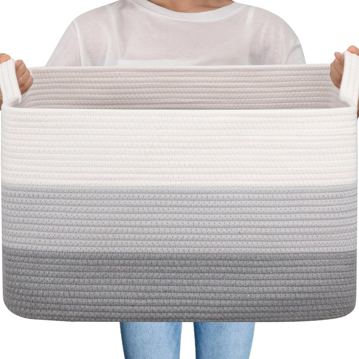 Fábrica directa gran tela de algodón trenzada canasta de ropa sucia canasta de almacenamiento de juguetes armario de dormitorio canasta de almacenamiento plegable