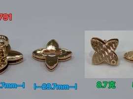 现货批发箱包手袋五金配件锌合金五角星形转锁扣金属花朵装饰拧锁