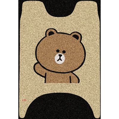 Electric vehicle foot mat Cute Cartoon Foot Mats, Waterproof - brown-bear