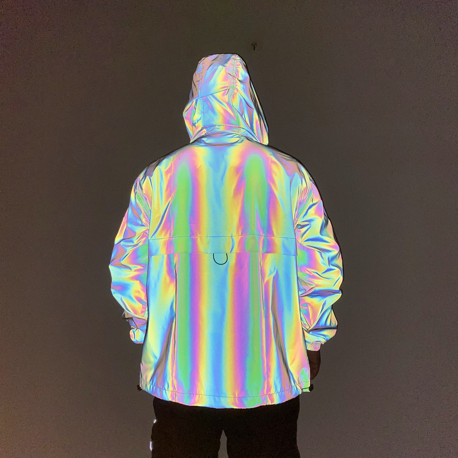 Men's Clothing multi pocket tactical functional style colorful reflective workwear jacket couple loose assault jacket hooded jacket_voghion.com