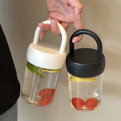 新款塑料水杯女高顏值夏季學生塑料杯子手提簡約便攜隨行塑料杯潮