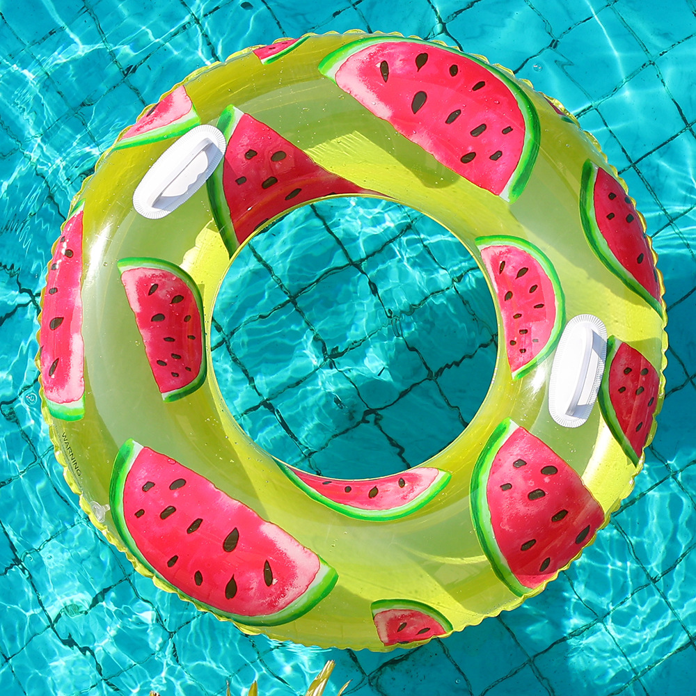 Transfronterizos ampliados con mango de barco de anclaje arco iris anillo de natación para adultos anillo de natación infláble arco iris de gran tamaño para hombres y mujeres