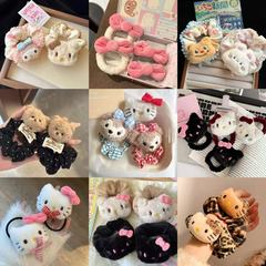 日本のかわいい猫のヘアピンぬいぐるみクマ秋と冬のヘッドバンドポニーテールヘアバンドヘアロープヘアアクセサリー新しいスタイル