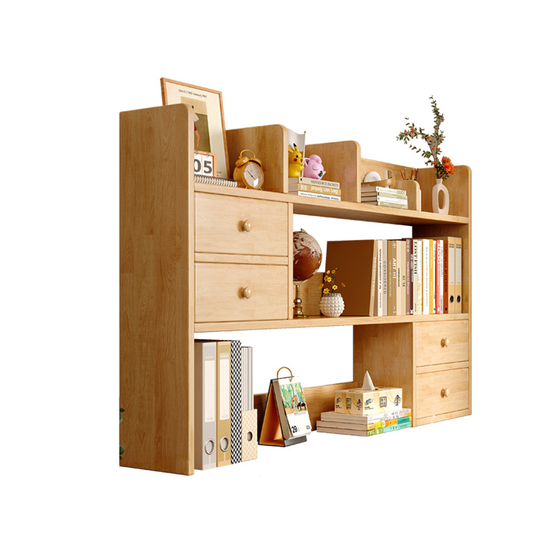 Estante de escritorio de madera sólida Estante de escritorio Estante de almacenamiento simple para el hogar Estante de escritorio Estante