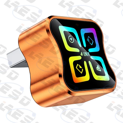 Hot-Selling 4-in-1 Interconnect Box: Simsiz CarPlay və Android Auto - q1bf-orange-color-label-metal-glass-4-in-1-wireless-carplay-android-auto-adapter-apple-android-screen-mirroring-overseas-version-only