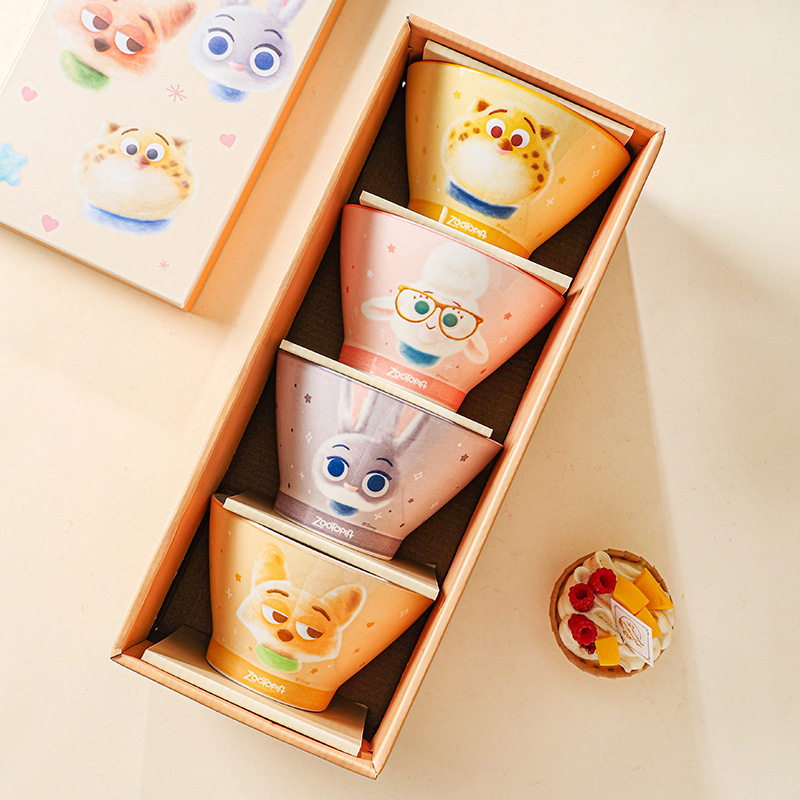 Disney Zootopia Conical Bowl for Home Use, Rice Bowl, Anti-Scalding Underglaze Color Ceramic Small Bowl, High Aesthetic Value Tableware Disney Zootopia Conical Bowl for Home Use, Rice Bowl, Anti-Scalding Underglaze Color Ceramic Small Bowl, High Aesthetic Value Tableware