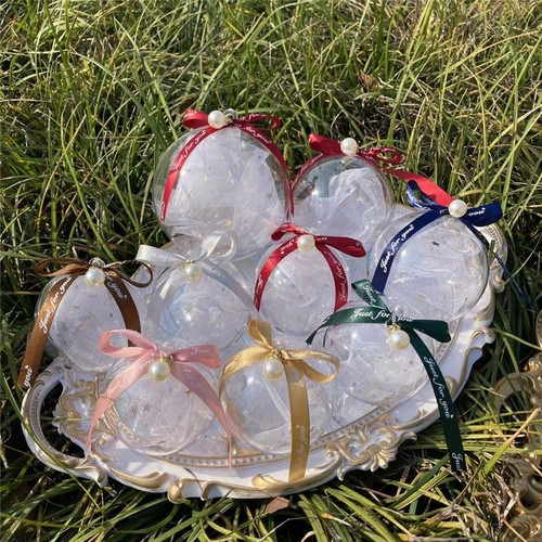 Plastic ball wedding candy box transparent round ball wedding candy box wedding return gift candy box transparent companion gift box ins style