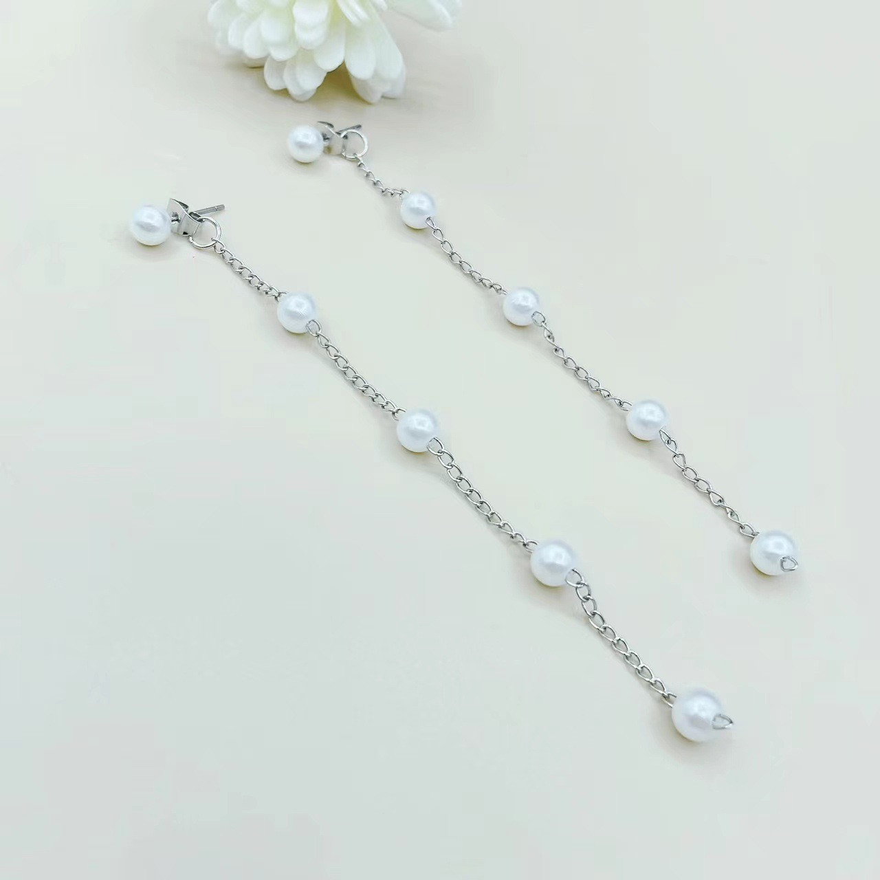 @Oferta Especial@ Pendientes de perlas estilo influencer de moda coreana, inspirados en Instagram, con cadena larga y borlas, venta al por mayor