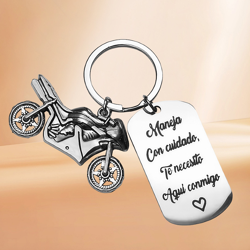 Unisex Gender Streetwear Letter Motorcycle 201 Stainless Steel Unisex Unisex Keychain