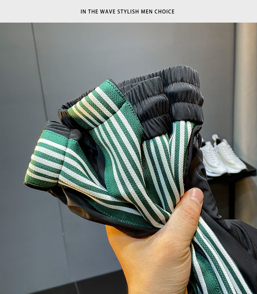 Herren Sweatpants Gestreift Aus Eisseide Für Den Sommer Sportlich_voghion.com