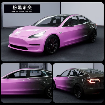 gradient paint protective film personality – Automotive Film - specifications-152x18m-pet-pink-black-gradient
