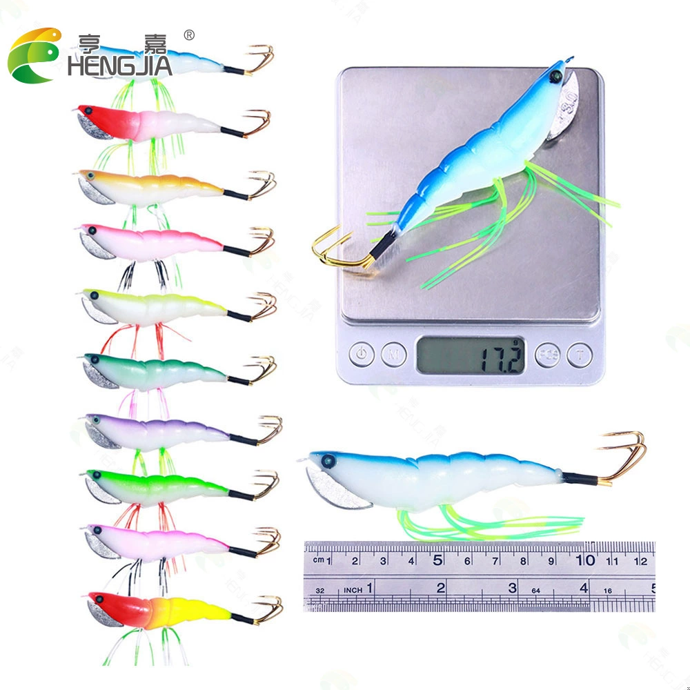 HENGJIA/亨嘉 New wooden shrimp box 12CM/17.2G simulated shrimp bait 10 color lure bait